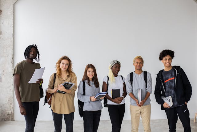 A group of international students